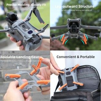 For DJI Air 3 Sunnylife LG664 Foldable Spider Landing Gear(Orange)