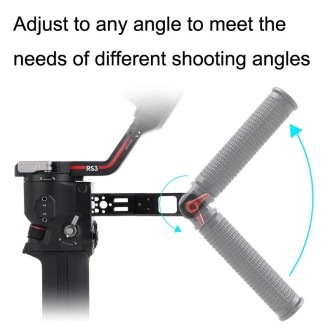 For DJI Ronin RS3 Pro Adjustable Angle Aluminum Alloy Handle Stabilizer(Black)