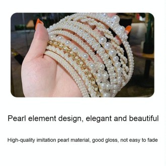 Sweet Pearl Headband Retro Versatile Hair Accessories, Color: 4