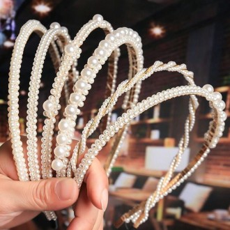 Sweet Pearl Headband Retro Versatile Hair Accessories, Color: 4