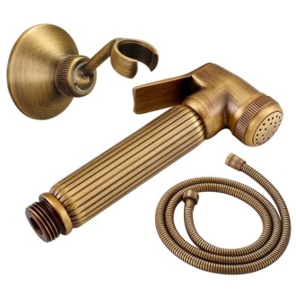 Multifunctional Wome Washers Pressure With Water Stop Woman Wash Nozzle, Style: Antique + Hose + Bracket