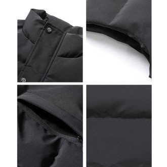 Men Vest Down Cotton Thickened Outerwear Jacket, Size: M(Black)