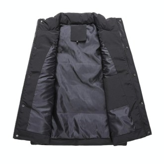 Men Vest Down Cotton Thickened Outerwear Jacket, Size: M(Black)