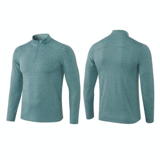 Autumn And Winter Half Zipper Long-sleeved Slim Fit Sportswear For Men (Color:Malachite Green Size:L)