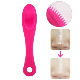 Blackhead Brush Face Cleansing Extractor Remover Tool Silicone Finger Massage Brush Face Exfoliating Cleansing Tool(Dark Magenta