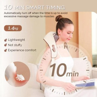 Electric Neck And Shoulder Massager Shiatsu Back Neck Massager With Heat(Gray)