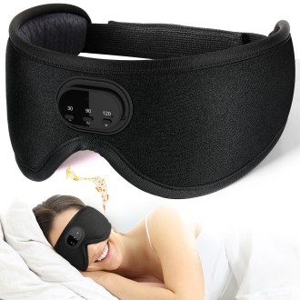 White Noise Bluetooth5.2 3D Eye Mask Wireless Music Sleep Headphones With Timing Function(Black)