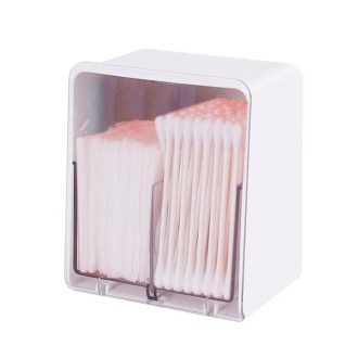 HZ006 Desktop Transparent Double-Layer Cotton Swabs And Dustproof Storage Box With Lid(White)