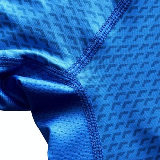 Mens Tight Athletic Long Sleeve Snake Pattern Stretch Quick Dry Training Shirt, Size: S(Blue)