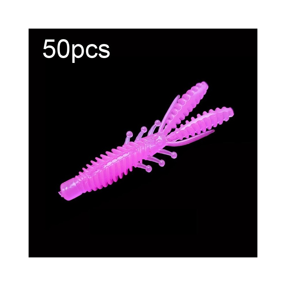 50pcs Small Reverse Threaded Floating Inverted Shrimp Bait(Pink)