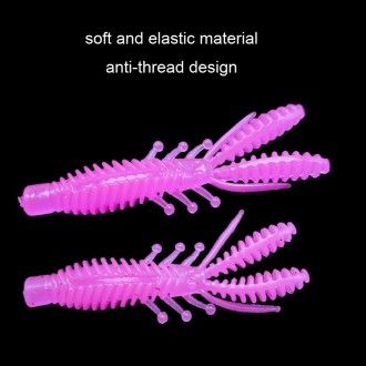 50pcs Small Reverse Threaded Floating Inverted Shrimp Bait(Pink)