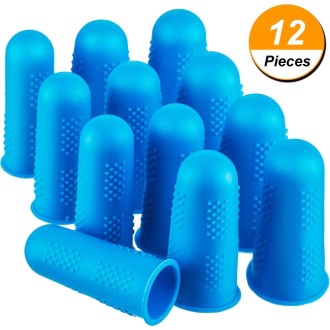 4 Sets Anti-scalding Non-slip High Temperature Resistant Silicone Finger Cuff With Particles(Blue)