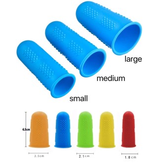 4 Sets Anti-scalding Non-slip High Temperature Resistant Silicone Finger Cuff With Particles(Blue)