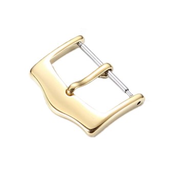 5pcs IP Plated Stainless Steel Pin Buckle Watch Accessories, Color: Gold 18mm