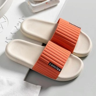 Women Slippers Bathroom Bath Flip Flops Indoor Soft Sole Sandals, Size: 40/41(Orange)