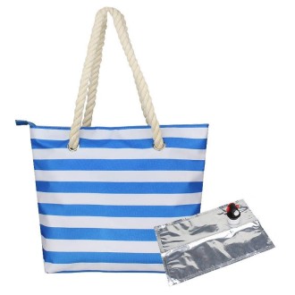 Beach Picnic Portable Wine Insulation Bag(Blue+Liner Bag)