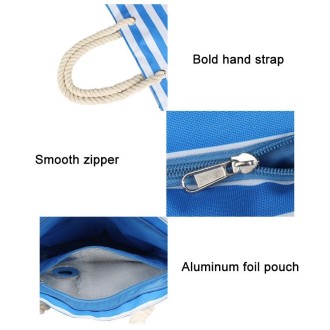 Beach Picnic Portable Wine Insulation Bag(Blue+Liner Bag)