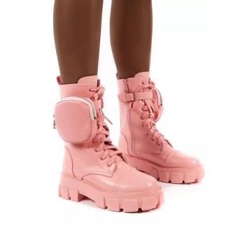 Autumn and Winter Retro Thick-soled Muffin Heel Martin Boots, Size: 39(Pink)