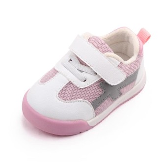 D2678 Autumn Baby Shoes Super Skin Children Sport White Shoees, Size: 19(Pink)