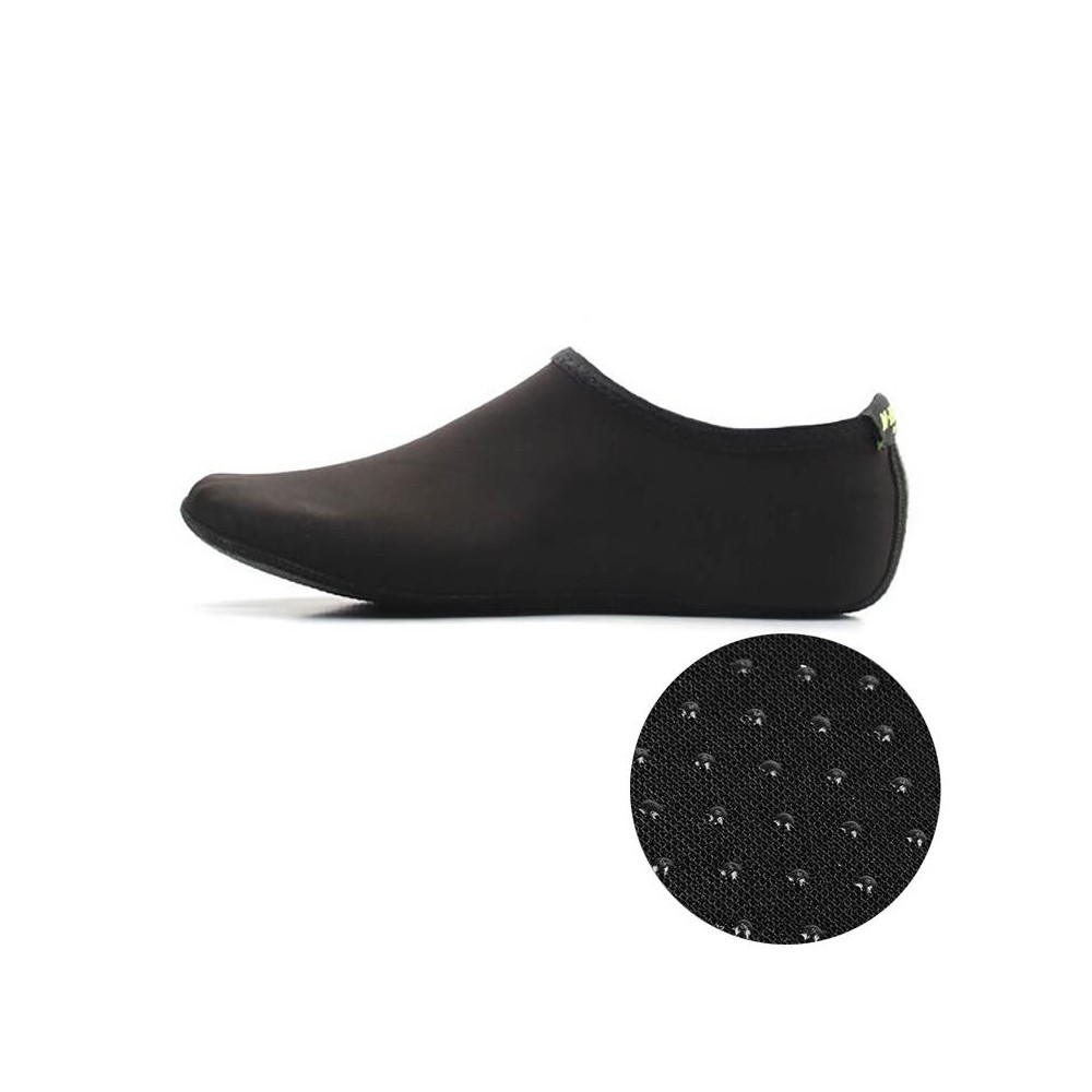 Non-slip Plastic Grain Texture Thick Cloth Sole Solid Color Diving Shoes and Socks, One Pair, Size:S (Black)