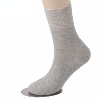 Cotton Slack Socks Mid-Tube Socks Thin Wide-Mouth Socks For Men, Size: Large 44-50(Shallow Gray)