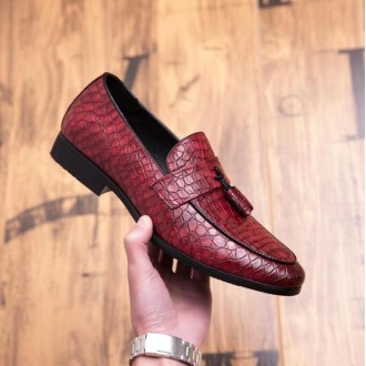 Men Comfortable Gentleman Business Fashion Pointed Dress Men Shoes, Size:45(Red)