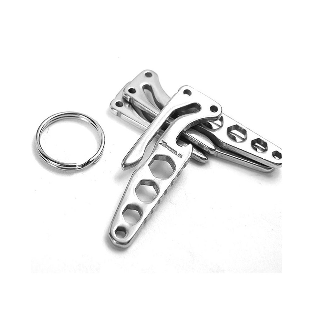 Pocket Carbon Stainless Steel Key Holder Bottle Opener Outdoor Sports Camping EDC Tool