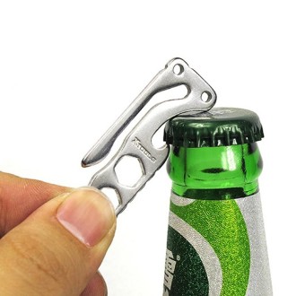 Pocket Carbon Stainless Steel Key Holder Bottle Opener Outdoor Sports Camping EDC Tool