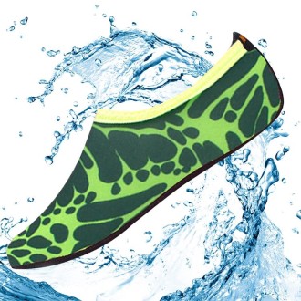 3mm Non-slip Rubber Embossing Texture Sole Figured Diving Shoes and Socks, One Pair, Size:L (Green)