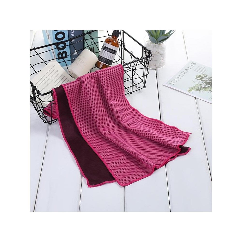 Absorbent Polyester Quick-drying Breathable Cold-skinned Fitness Sports Portable Towel(Magenta)