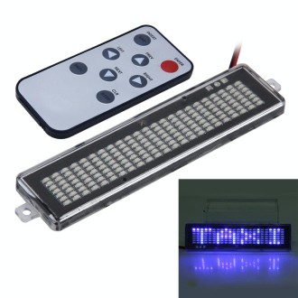 DC 12V Car LED Programmable Showcase Message Sign Scrolling Display Lighting Board with Remote Control (Blue Light)