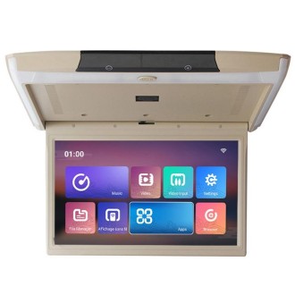 15.6 Inch Car Ceiling Android Monitor Mp5 Car HD TV Display Android 10 2+32G WIFI Version(Beige)