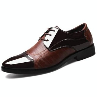 Fashion Men Leather Soft Business Casual Shoes, Size:38(Brown)