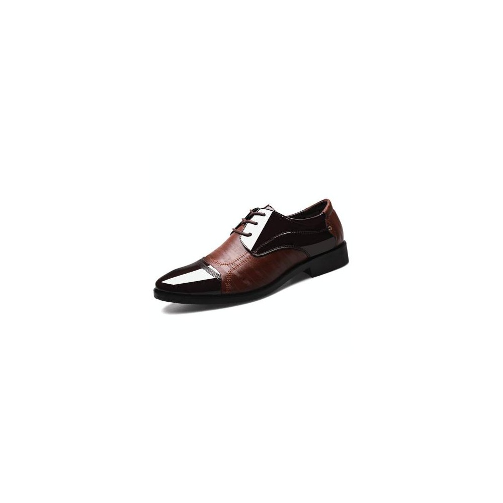 Fashion Men Leather Soft Business Casual Shoes, Size:38(Brown)