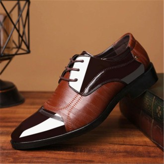 Fashion Men Leather Soft Business Casual Shoes, Size:38(Brown)