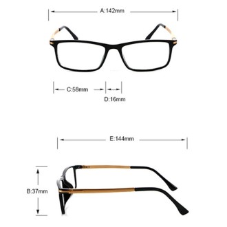 Black Frame Spring Hinge Anti Fatigue & Blue-ray Presbyopic Glasses, +1.00D