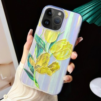 For iPhone 15 Pro Electroplated Color Film TPU + PC Phone Case(Tulip)