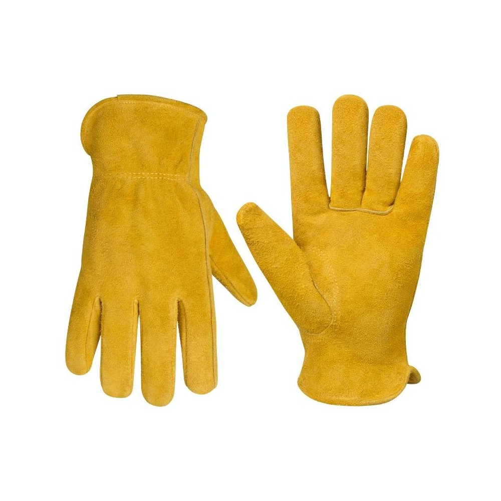 A2421 Cowhide High Temperature Welding Gloves Insulated Aluminum Foil Anti-Heat Gloves(M Yellow)