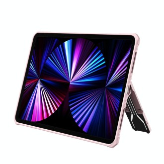 For iPad Pro 11 2020 / 2021 Transparent Acrylic PC TPU Tablet Case with Holder(Pink)