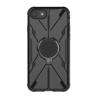 For iPhone SE 2022 / 8 / 7 Armor Bear Shockproof PC + TPU Phone Case(Black)