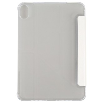 For iPad mini 6 Silk Texture Horizontal Deformation Flip Tablet Leather Case with Holder(White)