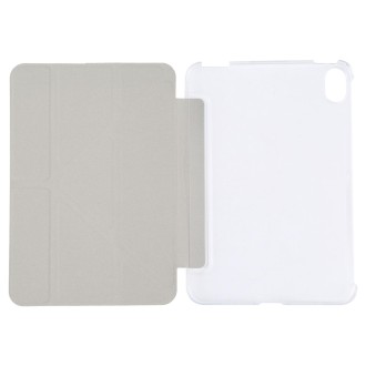 For iPad mini 6 Silk Texture Horizontal Deformation Flip Tablet Leather Case with Holder(White)