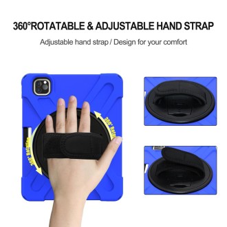 360 Degree Rotation Silicone Protective Cover with Holder & Hand Strap & Long Strap & Pencil Slot For iPad Air 10.9 / Pro 11 202