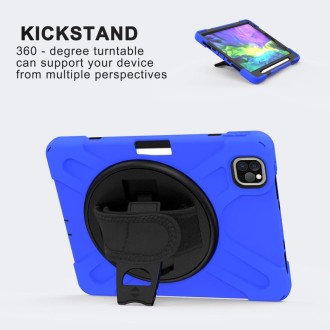 360 Degree Rotation Silicone Protective Cover with Holder & Hand Strap & Long Strap & Pencil Slot For iPad Air 10.9 / Pro 11 202