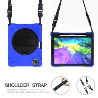 360 Degree Rotation Silicone Protective Cover with Holder & Hand Strap & Long Strap & Pencil Slot For iPad Air 10.9 / Pro 11 202