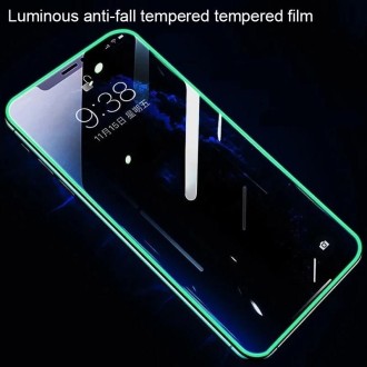 For iPhone 13 Pro Max Luminous Shatterproof Airbag Tempered Glass Film 