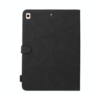 Dual-color Splicing Horizontal Flip PU Leather Case with Holder & Card Slots & Sleep / Wake-up Function For iPad 9.7 (2018/2017)