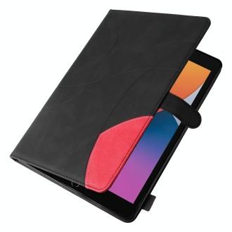 Dual-color Splicing Horizontal Flip PU Leather Case with Holder & Card Slots & Sleep / Wake-up Function For iPad 9.7 (2018/2017)