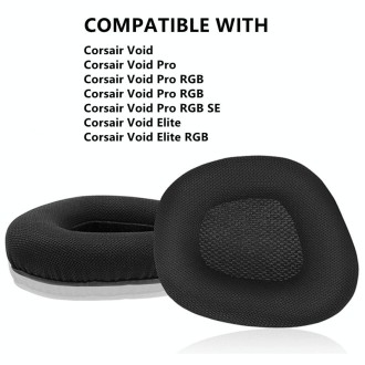 2 PCS Replacement Earpads for Corsair Void Pro Elite,Style: Black Grid 