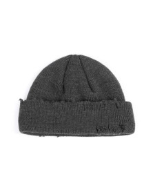 Ripped Beggar Knitted Hat Punk Autumn and Winter Woolen Cap(Grey)